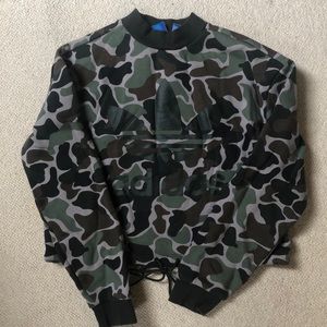 cropped camo adidas sweatshirt